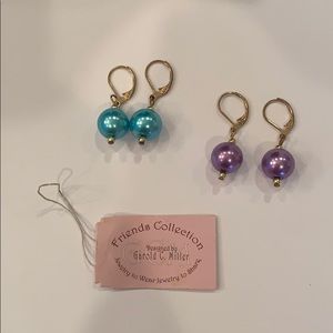 💐6/25 matching blue and purple dangle ball